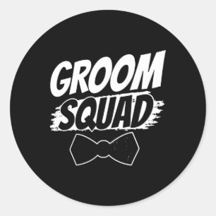 Groom Squad Party Ord Bachelor Bröllop 2 Runt Klistermärke