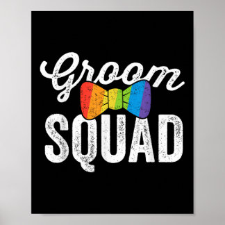 Groom Squad Shirt Lgbt Pride Gay Bachelor Bröllop Poster