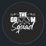 Groom Squad sungles Bröllop Bachelor Party Gro Runt Klistermärke<br><div class="desc">Groom Squad Sungles Bröllop Bachelor Party Marskalkar 1</div>