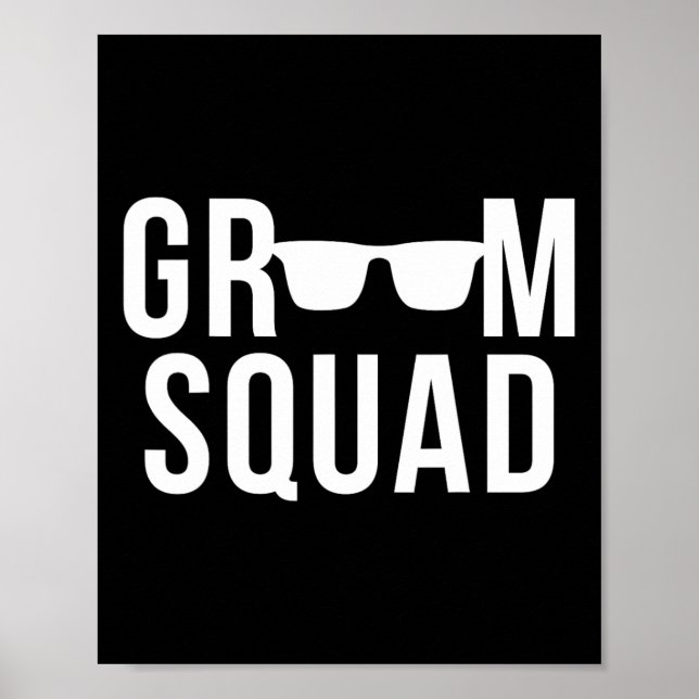 Groom Squad Sungles Bröllop Bachelor Party Poster (Framsidan)