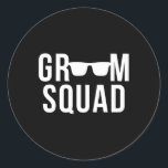 Groom Squad Sungles Bröllop Bachelor Party Runt Klistermärke<br><div class="desc">Groom Squad Sungles Bröllop Bachelor Party</div>