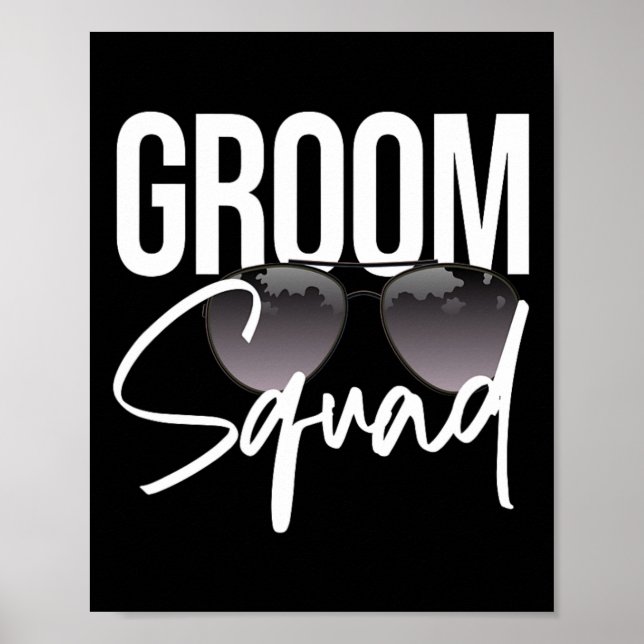 Groom Squad Sungles Bröllop Matching Bachelor Part Poster (Framsidan)