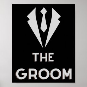 Groom Squat Bachelor levererar Party Bröllop Poster