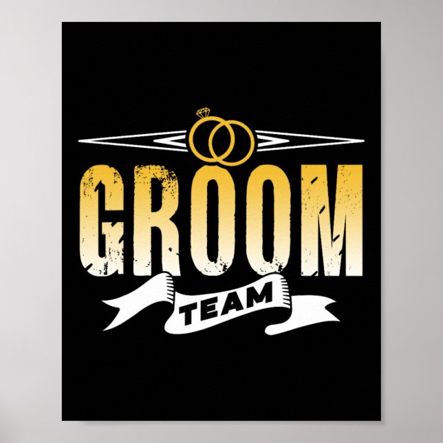 Groom Team Bröllop Bachelor Party Ord Poster (Framsidan)
