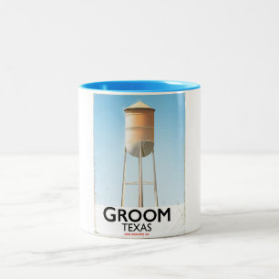 Groom Texas Route 66 Americana-reseutskrift Två-Tonad Mugg