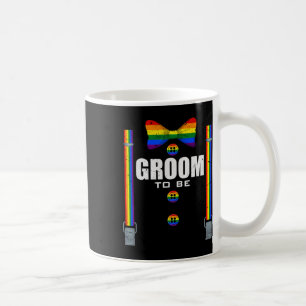 Groom till Gay Lgbtq-Pridet Rainbow Flagga Bröllop Kaffemugg