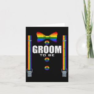 Groom till Gay Lgbtq-Pridet Rainbow Flagga Bröllop Kort