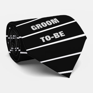 GROOM TO-BE Text Bold Black and White Rand Slips