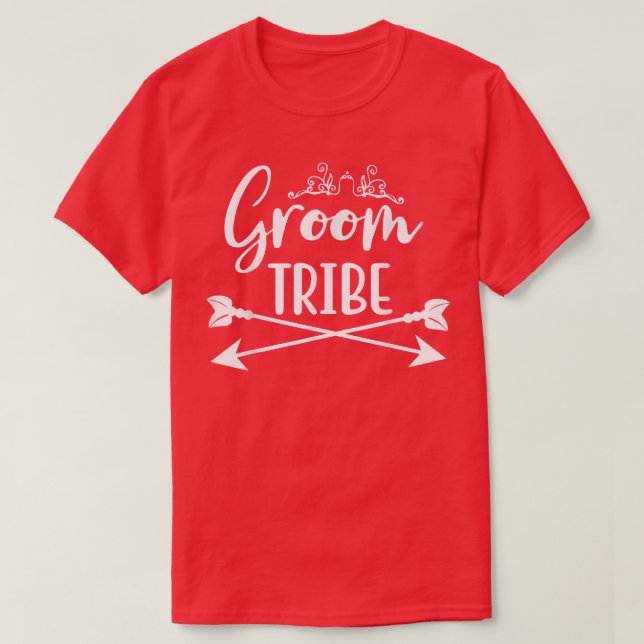 Groom Tribe Matching Cute Arrow Wedding Engagement T Shirt (Design framsida)