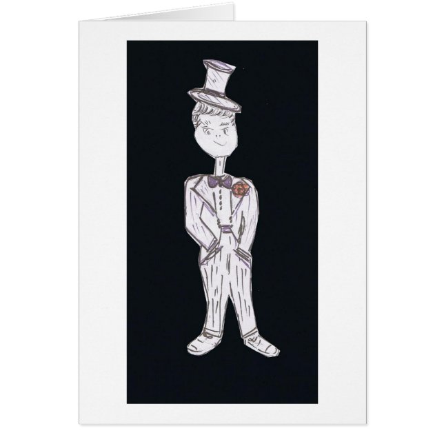 Groom Tuxedo Hälsningskort (Framsidan)