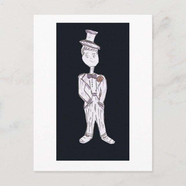 Groom Tuxedo Vykort (Framsida)