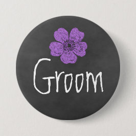 Groom Vild Lila Ro Chalkboard Knapp