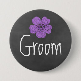 Groom Vild Lila Ro Chalkboard Knapp