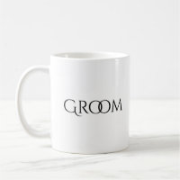 Groom White Black Typography Bröllop