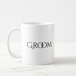 Groom White Black Typography Bröllop Kaffemugg
