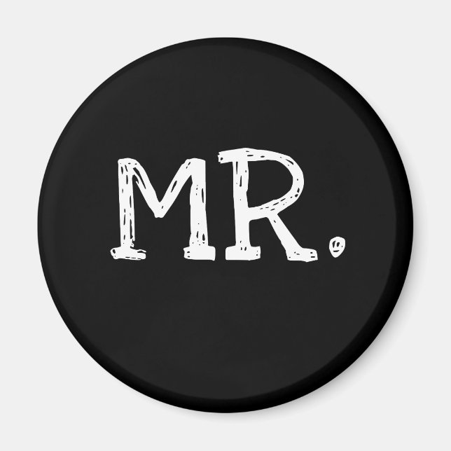 Groom White Text Mr. Magnet (Framsidan)