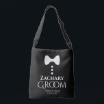 Groom White Tie på Black Bröllop Swag Bag Axelväska<br><div class="desc">Dessa roligtar är designade särskilt för rummen. De har en bild av en svart slips med tre knappar och text som läser Groom med ett utrymme för att mata in hans namn samt bröllop parets namn och bröllop. Underbart sätt att visa ditt tack för manar i bröllopsfesten. All text är...</div>