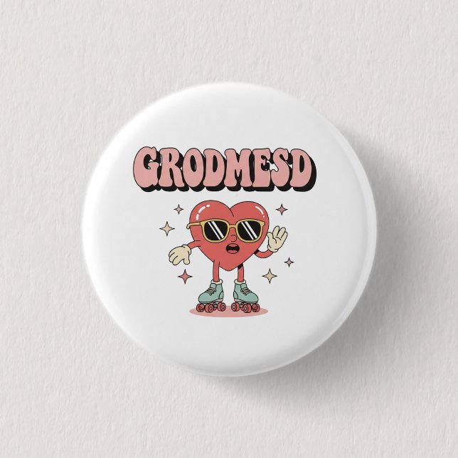Groomed Cool Heart Character with Sunglasses on Ro Knapp (Framsida)