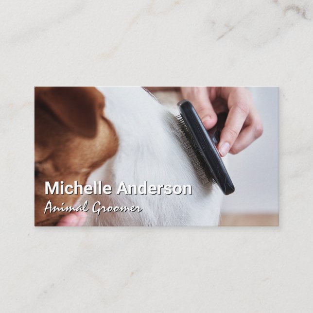 Groomer Comving Hund Hair Visitkort (Framsida)