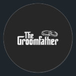 Groomfadern - Far i Groom Bröllop Brid Runt Klistermärke<br><div class="desc">Groomfadern - Far i Groom Bröllop Bride Groom</div>