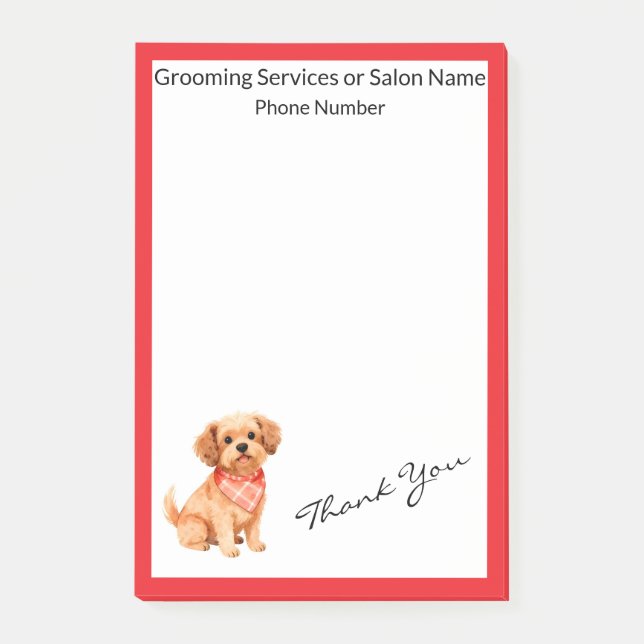 Grooming Pet Personalized Luxury Modern Collection Post-it Block (Framsida)