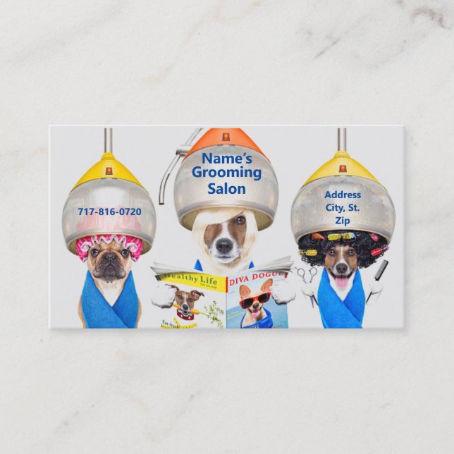 Grooming Salon Affärskort Visitkort (Framsida)