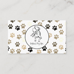 Grooming Spa för Hund Paw Print Mönster Hund Visitkort