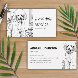 Groomingskiss/illustration av ruttficka/Pudel Visitkort