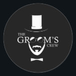 Grooms besättning Bröllop Runt Klistermärke<br><div class="desc">Grooms besättning Bröllop</div>