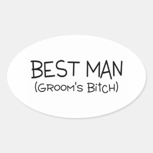 Grooms Best Man Ovalt Klistermärke
