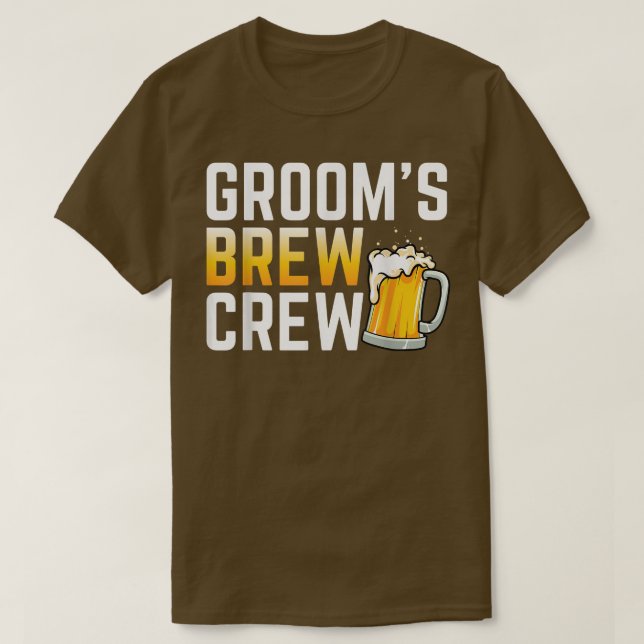 Grooms Brew Crew Bröllop Marskalkars Beer Team Bac T Shirt (Design framsida)