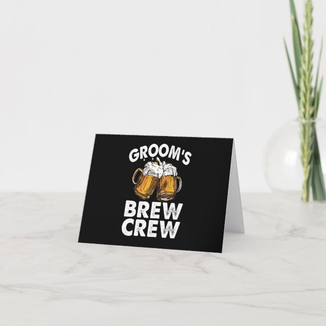 Groom's Brew Crew Funny Marskalkars Bachelor Party Kort (Framsida)