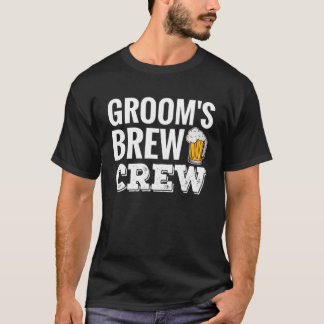 Groom's Brew Crew Funny Marskalkars Bachelor Party T Shirt