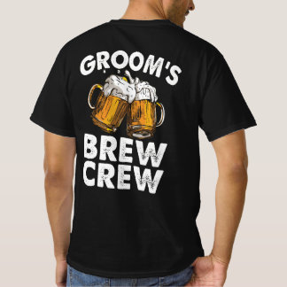 Groom's Brew Crew Funny Marskalkars Bachelor Party T Shirt
