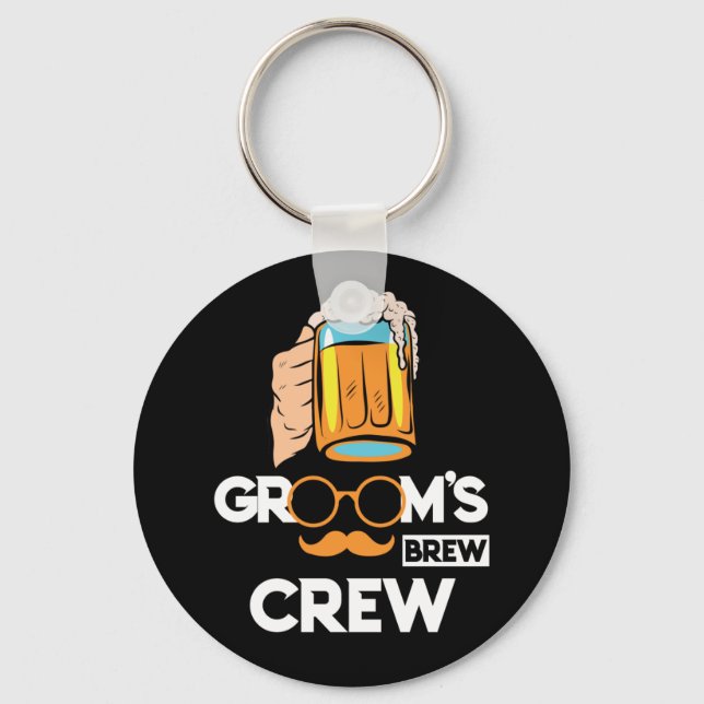 Grooms Brew Crew Marskalkars Bachelor Party Nyckelring (Framsida)
