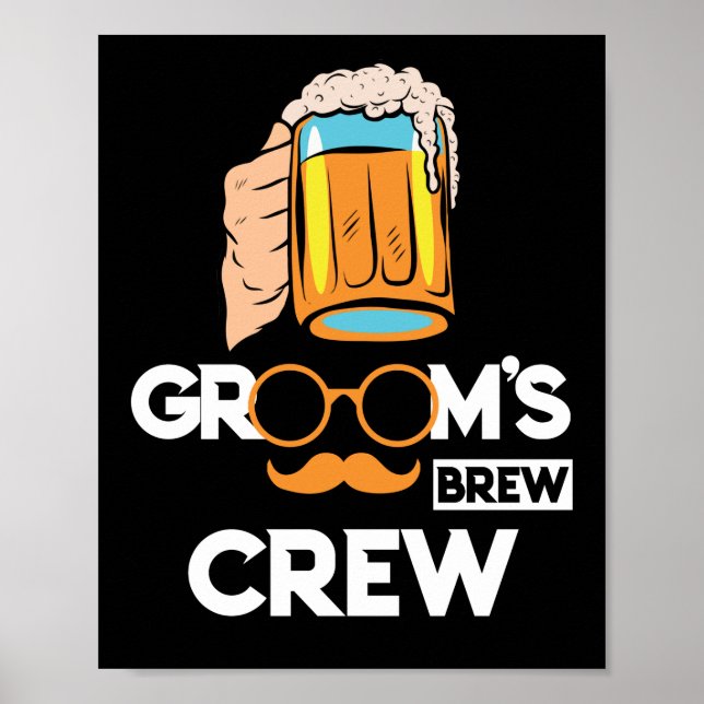Grooms Brew Crew Marskalkars Bachelor Party Poster (Framsidan)