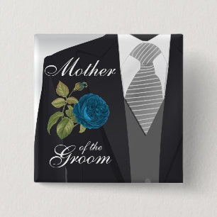 Grooms Bröllop Kostym Brudens sida - Teal Knapp