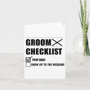 Grooms checklista Golf Bröllop - Funny Bachelor Pa Kort