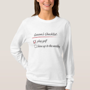 Grooms checklista Golf Bröllop T Shirt