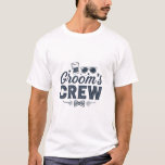 Grooms Crew Bachelor Party T-Shirt<br><div class="desc">Fira i stil med denna Grooms besättningsgaranti - perfektens matchningsskjorta för bilfester,  bröllop helg och fester före bröllop. Roligt,  djärv och bekväm,  det gör att gruppens trupp står upp!</div>