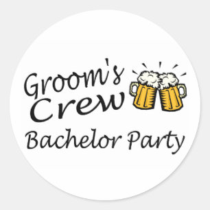 Grooms Crew (ölsaft) Runt Klistermärke