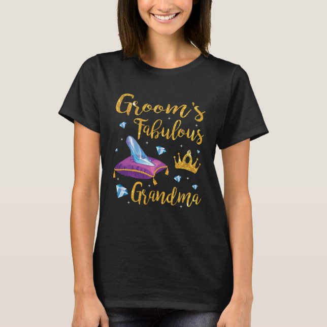 Groom's Fabulous Grandma Happy Wedding Married Mem T Shirt (Framsida)