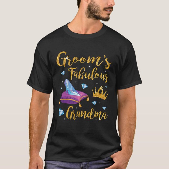 Groom's Fabulous Grandma Happy Wedding Married Mem T Shirt (Framsida)