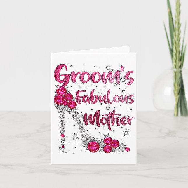 Grooms Fabulous Mor Lycklig Bröllop Marry Gift Kort (Framsida)
