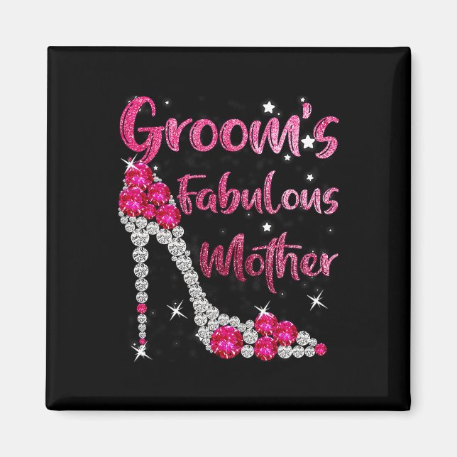 Grooms Fabulous Mor Lycklig Bröllop Marry Marrie Magnet (Framsidan)