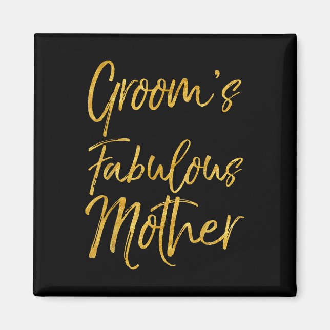 Grooms Fabulous Mor Shirt Cute Guld Möhippa Mamma Magnet (Framsidan)