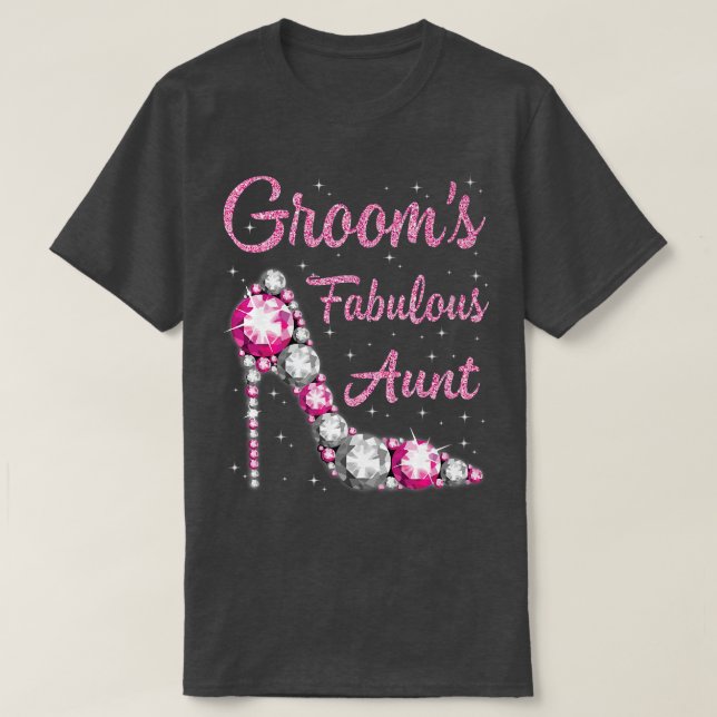 Grooms Fabulous Moster Lycklig Bröllop Marry Marri T Shirt (Design framsida)