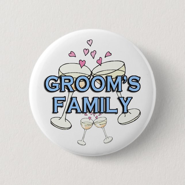 Grooms familje-ID-knappar för Bröllop Knapp (Framsida)