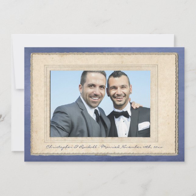 Grooms Make Union Gay Bröllop Annoucement Inbjudningar (Framsida)