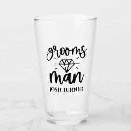 Grooms Man anpassningsbar typography bröllop Glaskopp